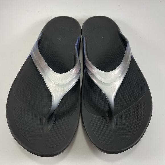 Oofos Oolala Luxe Flip Flops Womens Size 8 Purple Ombré Comfort Recovery Sandals - Picture 3 of 9